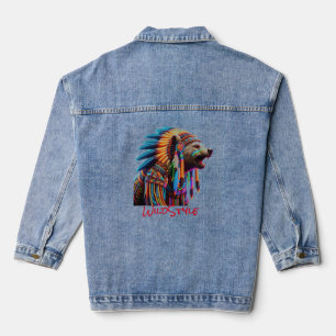 Neon Bear Chief  WildStyle T-Shirt Denim Jacket