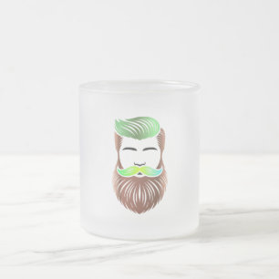Neon Beard Vibes Frosted Glass Coffee Mug
