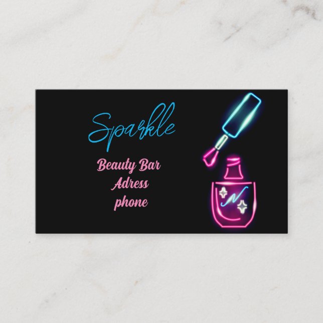 Neon Beauty Business Card (Front)