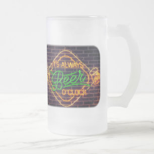 Neon Beer Sign Frosted Beer Mug Cup
