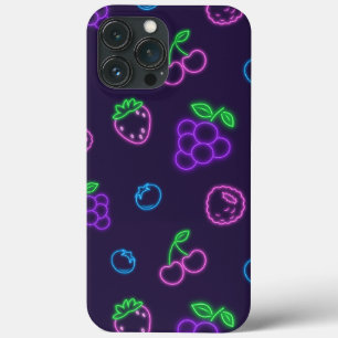 Neon Berry Pattern iPhone 13 Pro Max Case