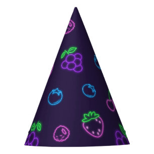 Neon Berry Pattern - Paper Party Strawberry Hat