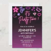 Neon birthday 46th birthday Black Pink