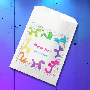 NEON BIRTHDAY ANIMALS BALLOONS PAPER PLATES FAVOUR BAGS