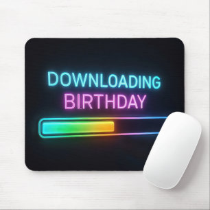 Neon Birthday Computer Loading Bar Mouse Mat