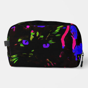 Neon Black Cat with Glowing Eyes Dopp Kit