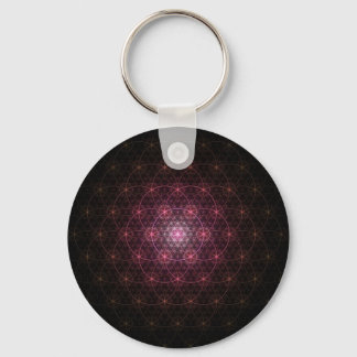 Neon Black Flower of Life Key Ring