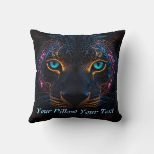 Neon Black Leopard  Cushion