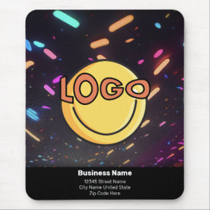 Neon Black Nightlife Events Business Branding Mouse Mat