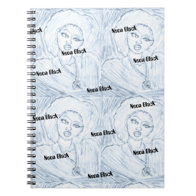 Neon Black Spiral Photo Notebook (Front)
