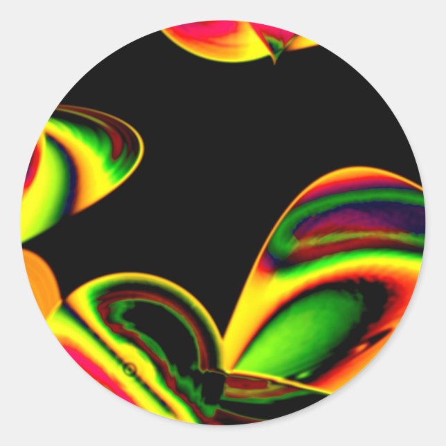 Neon BLeaves Classic Round Sticker (Front)