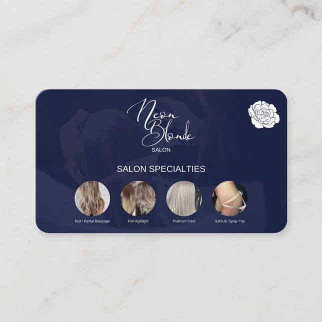 Neon Blonde Salon Business Cards (Front)
