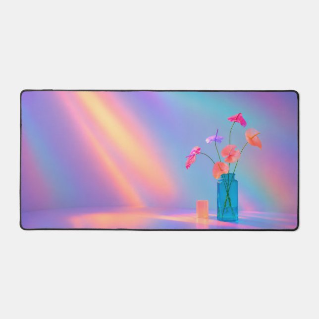 Neon Bloom Cap Desk Mat (Front)