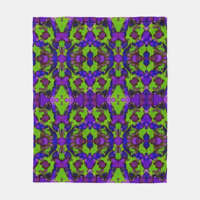 Neon Bloomstorm Fleece Blanket (Front)