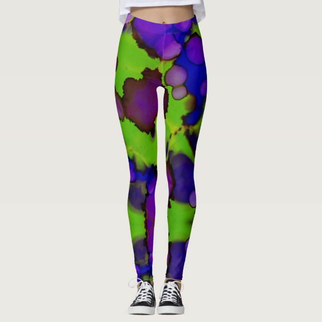 Neon Bloomstorm Leggings (Front)