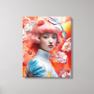 Neon Blossom Canvas Print
