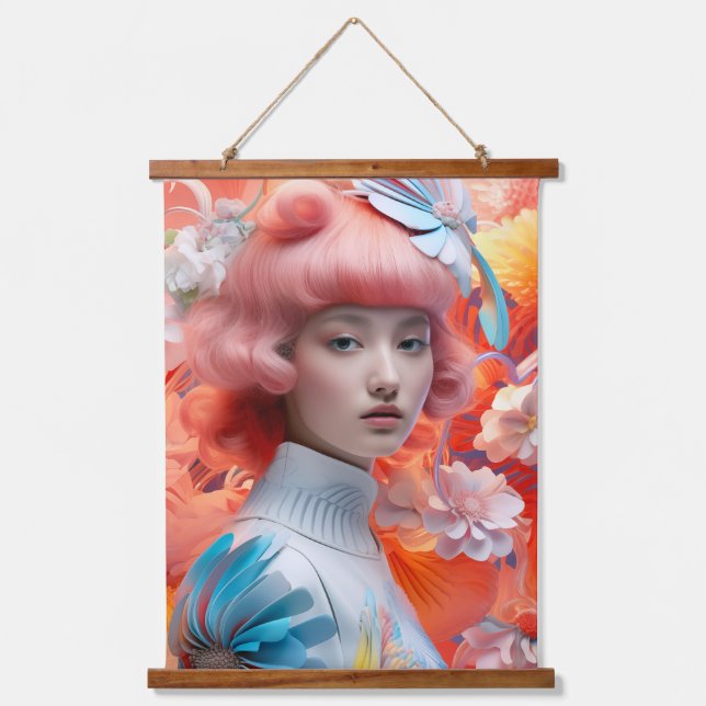 Neon Blossom Hanging Tapestry (Front)