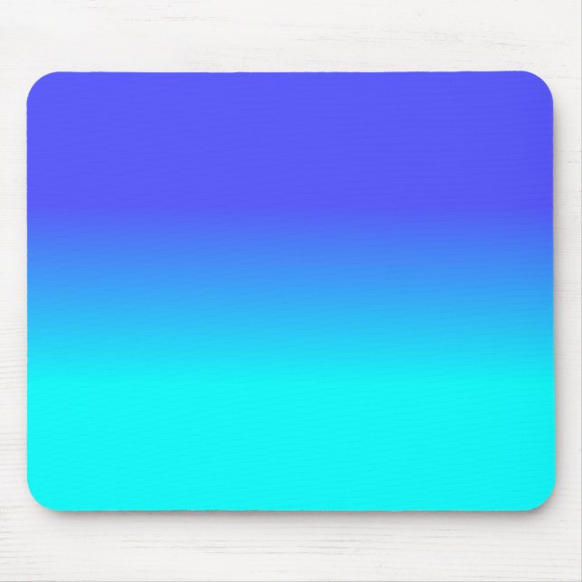 Neon Blue and Bright Neon Aqua Ombré Shade Colour  Mouse Mat (Front)