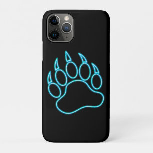 Neon Blue Bear Paw iPhone 11 Pro Case