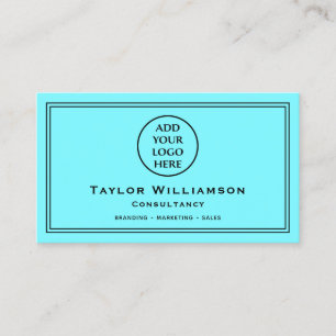 Neon Blue Black Corporate Company Business Logo Card