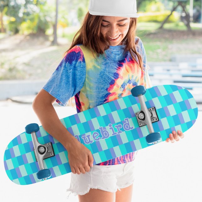 Neon Blue Color Pattern Skateboard (Creator Uploaded)
