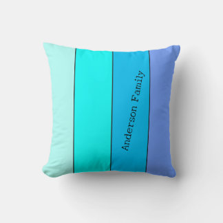 Neon Blue Colour Lines with Name Cushion