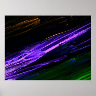 Neon blue, green and purple creative abstract hand poster