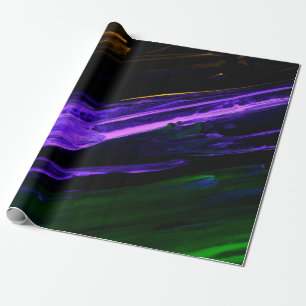 Neon blue, green and purple creative abstract hand wrapping paper
