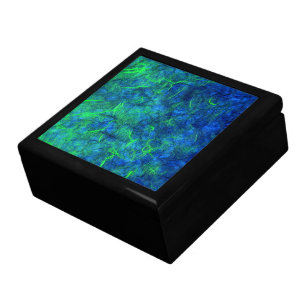 Neon blue green psychedelic Japanese rice paper Gift Box