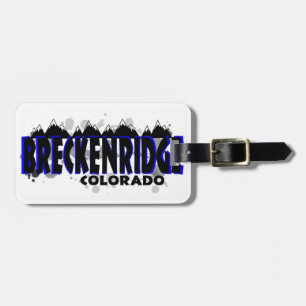 Neon blue grunge Breckenridge Colorado Luggage Tag