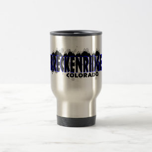Neon blue grunge Breckenridge Colorado Travel Mug