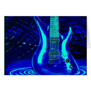 Neon blue guitar