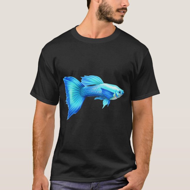 neon blue guppy T-Shirt (Front)