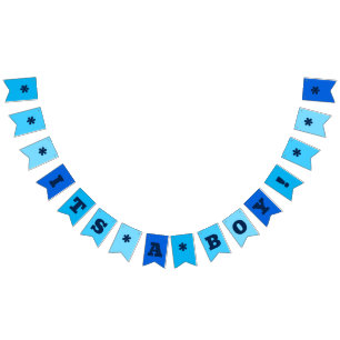 Neon Blue Its a Boy! Custom Bunting