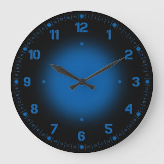 Neon Blue Large Clock