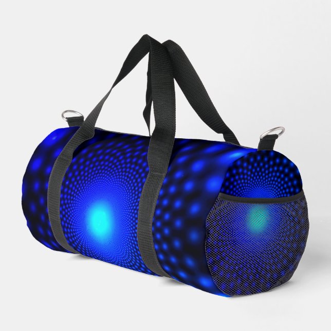 Neon Blue Lights Duffle Bag (Right Corner)