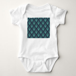 Neon Blue Op-Art Chevron. Baby Bodysuit
