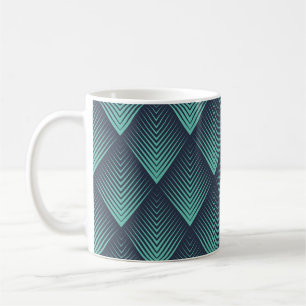 Neon Blue Op-Art Chevron. Coffee Mug