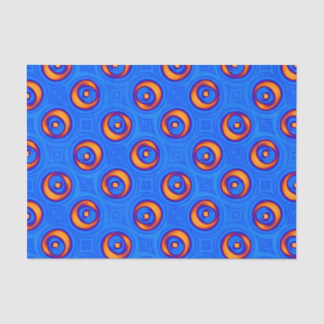 Neon Blue Orange Red Yellow Tissue Paper (Front)