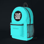 Neon Blue | Personalised Corporate Logo and Text Printed Backpack<br><div class="desc">Eyecatching playful vibrant bright Neon Blue | Personalised Corporate Logo and Text Modern Business Printed Backpack</div>