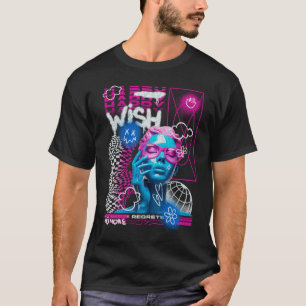 Neon Blue Pink Vaporwave Graphic T-Shirt