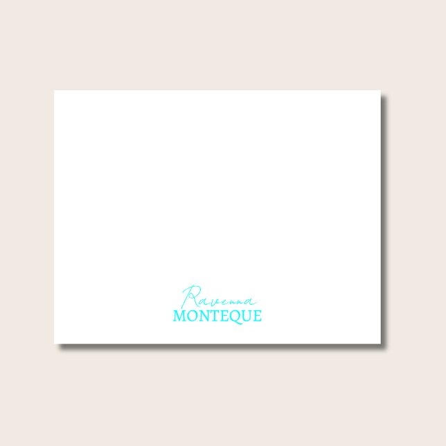 Neon Blue Professional Modern Custom Name Classy Card (Creator Uploaded)