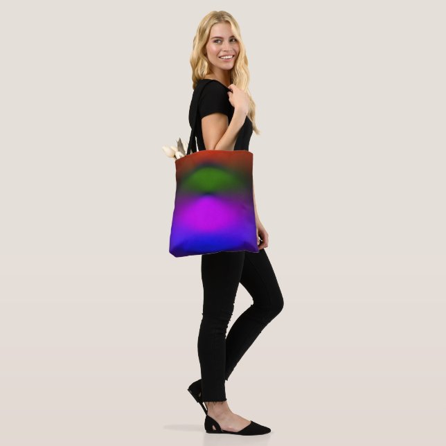 Neon Blue, Purple, Green, Orange All-Over-Print Tote Bag (On Model)