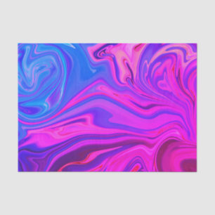 Neon Blue Purple Pink Abstract Pattern Tissue Paper