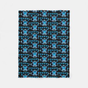 Neon Blue Soccer Ball Cool Custom Gifts For Boys Fleece Blanket