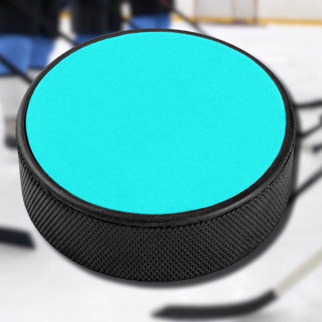 Neon Blue Solid Colour | Classic Hockey Puck (Creator Uploaded)