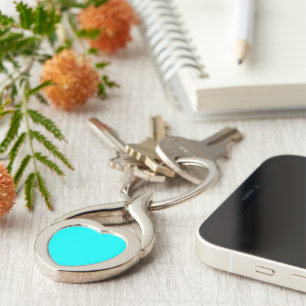 Neon Blue Solid Colour   Classic Key Ring