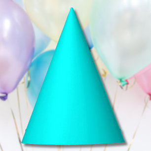 Neon Blue Solid Colour   Classic Party Hat