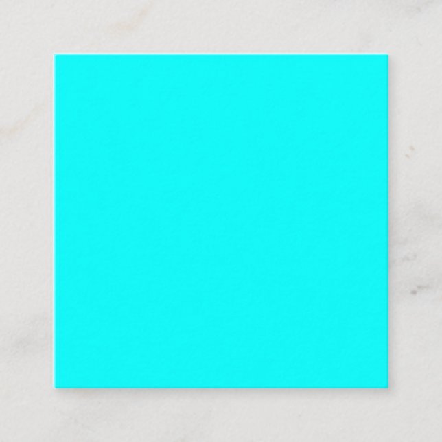 Neon Blue Solid Colour | Classic Square Business Card (Front)
