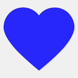 Neon Blue Solid Colour Heart Sticker
